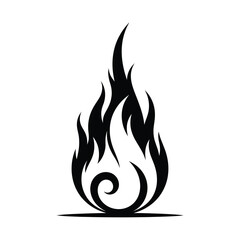 Black flame with a swirl, a symbol of passion
