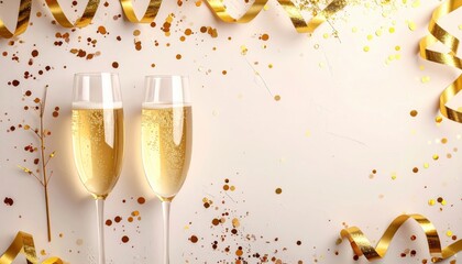 Celebration toast with champagne flutes festive party setting sparkling atmosphere elegant table decor