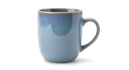 A stylish blue ceramic mug, perfect for enjoying your favorite hot beverages, isolated on a white background