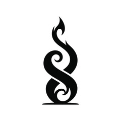 Illustration of a black spiral design