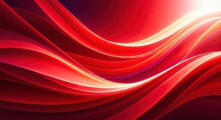 Fototapeta premium Abstract red waves with glowing light effect, dynamic fluid motion, elegant curves, vibrant energy, and a sense of speed and power