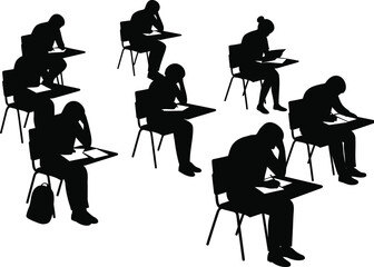 Black & White Silhouette School Vector Art