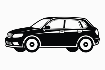 Illustration of a Modern Black Station Wagon Featuring Bold Lines and Smooth Surfaces