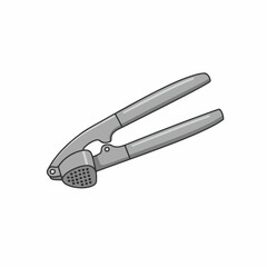 Simple Isolated Garlic Press Kitchen Tool Gadget Illustration