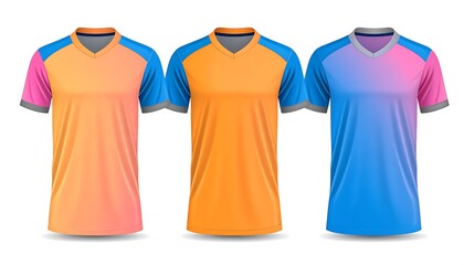 Stylish and Colorful Sportswear Jersey Designs on White Background