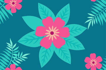 Fototapeta premium An abstract pink floral vector pattern illustration for a spring or summer design and wallpaper