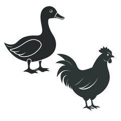 duck and ducklings vector illustration on white background