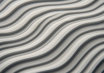 Abstract flowing wavy lines pattern with light and dark gray shades isolated on transparent background