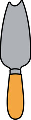Naklejka premium Gardening trowel simple cartoon icon tool for planting flowers or digging soil vector