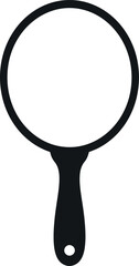 Oval handheld mirror silhouette elegant beauty accessory vector © MDSafwan