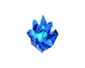 Captivating Blue Crystal Formation Shining on a Deep backdrop with Sharp Geometric Design