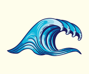 Stylized Sea Surge Wave Form illustration