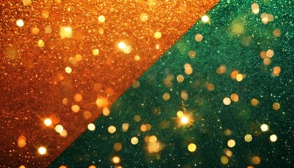 Orange And Green Glitter Sparkling New Era Background