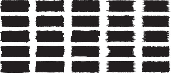  Set of paint ink brush, black brush strokes, brushes, lines, frames, box, grungy. Grungy brushes collection. Brush stroke paint boxes 