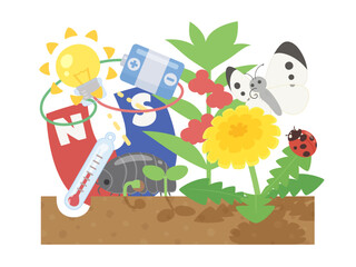 理科の小学校3年生の内容をイメージしたものを集めたイラスト素材