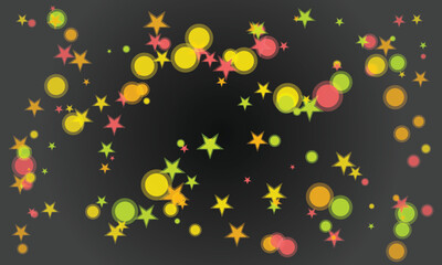 Minimalist space scene with stars and planets on dark background