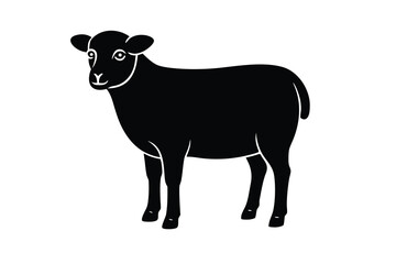 standing sheep silhouette vector icon