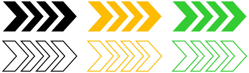 Arrow icon. Sideways arrow icon striped direction sign vector.