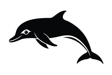 swimming dolphin silhouette vector icon