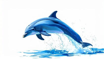Fototapeta premium Dolphin leaping from the ocean a beautiful marine mammal.