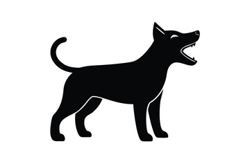 barking puppy silhouette vector icon