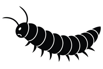 crawling caterpillar silhouette vector icon
