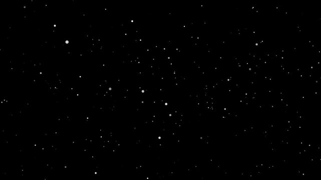 Falling snow animation. 4k transparent background with alpha channel. Large and small snowflakes swirling and falling to the ground. Winter, Christmas and new year