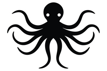 crawling octopus silhouette vector icon