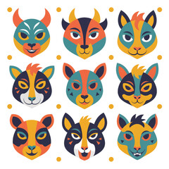 Obraz premium set of hallowen cats