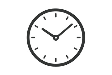 Clock icon in simple flat style. Time symbol for web, logo, app, and UI design. Watch pictogram. Timer, schedule, and deadline concept. Minimalist graphic vector illustration.