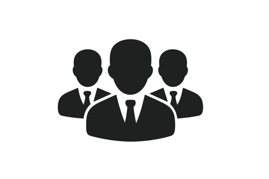 Group of business people icon. Teamwork and leadership concept. User profile avatar for web, app, UI design. Corporate staff, community symbol. Flat vector illustration.