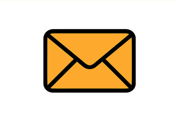 Mail icon in trendy filled line style for web, logo, app, and UI design. Vector illustration of an email or message symbol. Contact us, communication pictogram isolated.