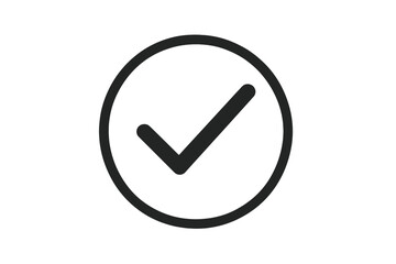 Check mark icon. Tick symbol. Correct sign. Approval and confirmation concept. Flat simple minimalist graphic for web design, app, UI, UX. Vote, checklist, ok button.