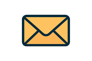 Mail icon in trendy filled line style for web, logo, and app UI design. Vector envelope for email, message, and communication concepts. Isolated correspondence symbol.