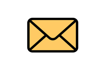 Mail icon in trendy filled line style. Envelope vector for web, logo, app, UI design. Email, message, communication symbol. Contact us sign. Digital post letter graphic.