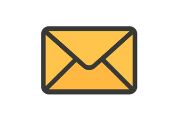 Mail icon in trendy filled line style for web, logo, and app UI design. Vector envelope symbol for email, message, and communication. Isolated new post notification graphic.