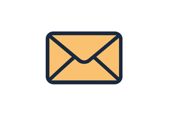 Mail icon vector with trendy filled line style. For web, logo, app, UI design. Isolated email symbol. Modern digital communication concept. Flat envelope illustration.