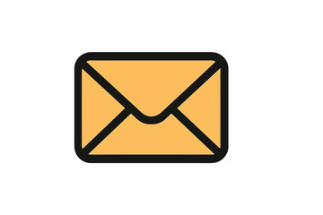 Mail icon vector. Trendy filled line style for web, logo, app, UI design. Envelope graphic for email, message, communication. Contact us symbol. Send letter concept. Isolated.