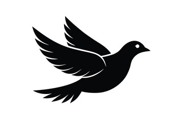 Obraz premium flying dove silhouette vector icon
