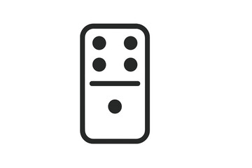 Domino icon flat style. Board game symbol. Vector illustration. Gambling, leisure, strategy concept. Dominoes tile game piece. Black and white pictogram isolated. Four, one.