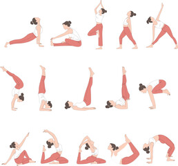 Colorful Yoga Pose – Meditation and Wellness Vector Illustration