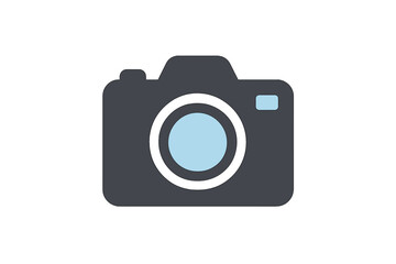 Fototapeta premium Camera icon vector. Photography symbol in flat design. Photo camera sign for app, web design, UI. Digital picture graphic element. Modern minimalist pictogram for logo.
