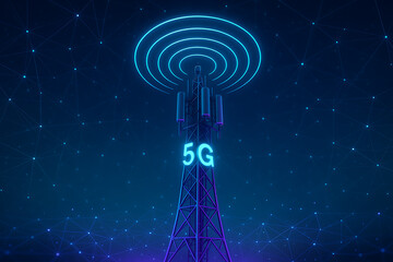 futuristic 5g network tower