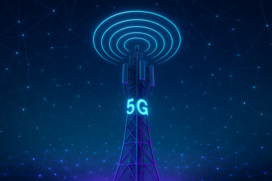 futuristic 5g network tower