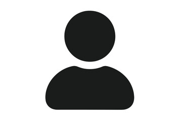 User profile vector icon. Contact symbol and account avatar. Simple person silhouette for web. Flat illustration for member login, customer placeholder, admin or guest user.