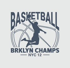 Basketball BRKLYN Champs NYC 12 sport typography, tee shirt graphics, vectors