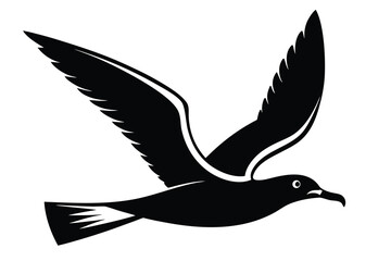 flying seagull silhouette vector icon