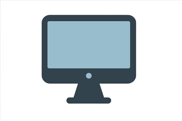 Computer monitor icon. Desktop PC screen symbol. Modern flat vector graphic for web design, logo, app, UI. Digital device, electronic gadget for business. Technology concept.