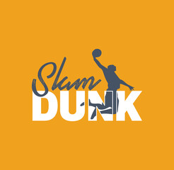 Slam Dunk Basketball sport typography, tee shirt graphics, vectors