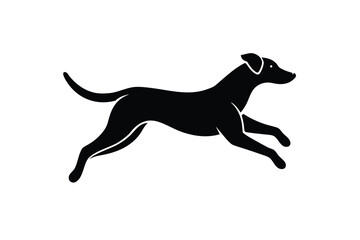 jumping dog silhouette vector icon
